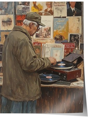 Çerçevesiz Poster, Atölyede Tuval Çalışması, Ofis Dekoru Poster No: 110289