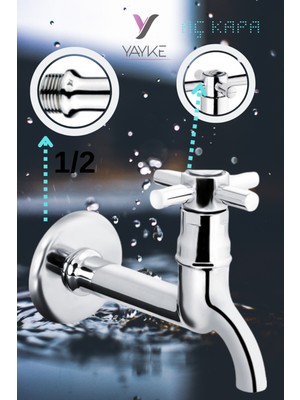 Yayke Aç Kapa Koçbaş Kollu Uzun Musluk