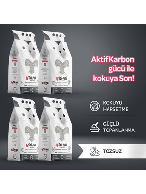 4lü Avantaj Paketi - Toi Moi Aktif Karbonlu Kedi Kumu 4x5 Lt