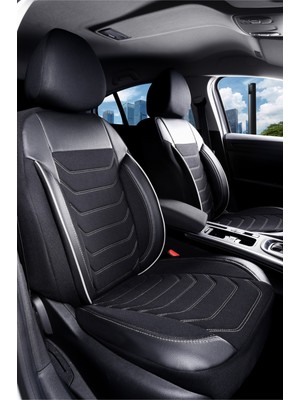 
honda Legend Yarı Deri Oto Koltuk Kılıfı Ön Arkatakım Karbon Serisi Siyah Beyaz Fs