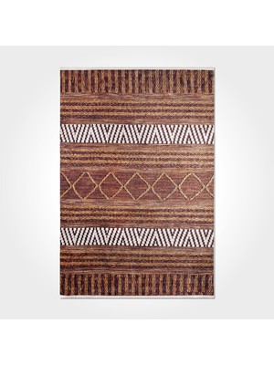 Hali.Net 80x150 cm Mor İskandinav Pamuk Yıkanabilir Klasik Halı | Mutfak Balkon Yatak Odası Halısı | Leke Tutmaz Hipoalerjenik | İSKANDİNAV-3011PC