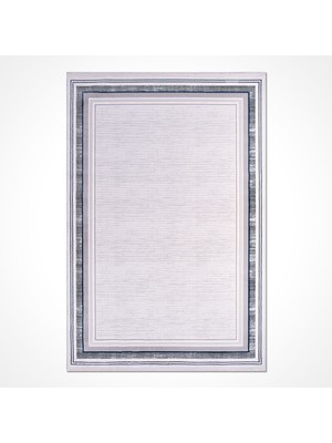 Hali.Net 80x150 cm Gri Galyon Pamuk Yıkanabilir Klasik Halı | Mutfak Balkon Yatak Odası Halısı | Leke Tutmaz Hipoalerjenik | GALYON-16100