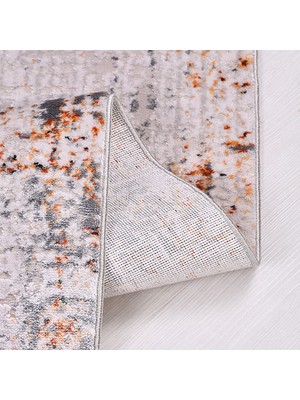 Bej Modern Etnik Desenli Akrilik Hav Vermeyen Leke Tutmayan Kolay Temizlenen Yumuşak Makine Salon Yolluk Mutfak Halı