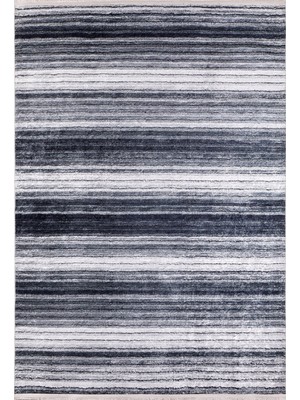 Noyabrsk Antrasit Çizgili Etnik Modern Desenli Makinada Yıkanabilir Hav Toz Vermez Leke Tutmayan Kaymaz Taban Dijital Makine Baskı Salon Yolluk Mutfak Halı