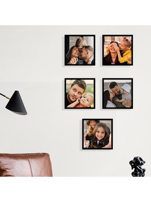 Yapışkanlı Sök Tak Pola Çerçeveler 12X12CM - 5'li Paket Foto Baskı Hediyeli HK2713