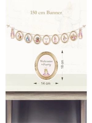 Pink Rabbit Pembe Tavşan Temalı Büyük Banner *kalın Kağıt 150CM