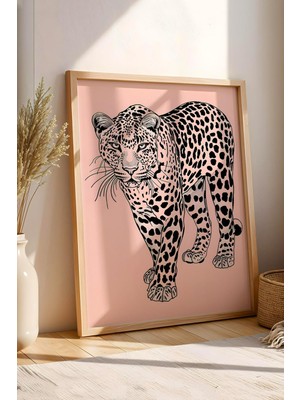 Benekli Leopar Çerçeveli Tablo - Pop Art Poster Tablo