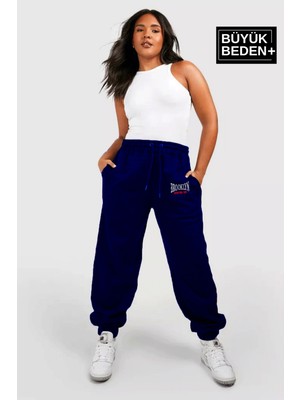 Kadın Büyük Beden Paça Lastikli Buyuk Brooklyn  Baskılı Ince Eşofman Altı  SPR24BEAK49