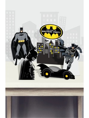 Batman Temalı Doğum Günü Parti Malzemeleri Seti Ayaklı Pano (Masa Üstü) *kalın Kağıt