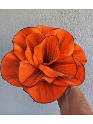 Lateks Turuncu Kahverengi Efektli Vazo Çiçeği