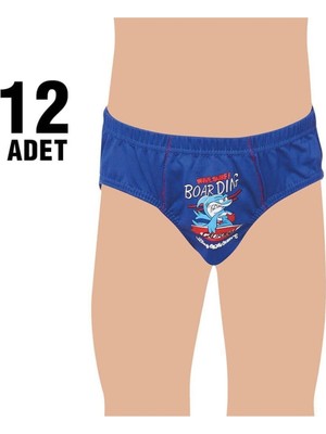 0138 Erkek Çocuk Elestan Baskılı Slip Külot 12'li