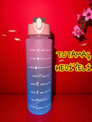 Motivasyon Su Matarası Sporcu Matarası Suluk 900 ml Tutamaç Hediyeli