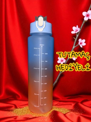 Motivasyon Su Matarası Sporcu Matarası Suluk 900 ml Tutamaç Hediyeli