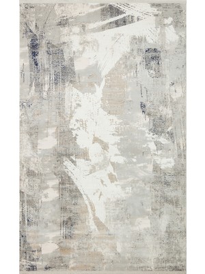 Gri Modern Etnik Desenli Akrilik Hav Vermeyen Leke Tutmayan Kolay Temizlenen Yumuşak Makine Salon Yolluk Mutfak Halı