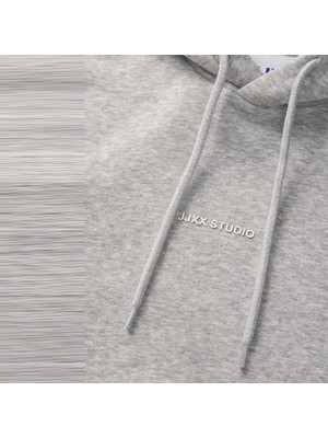 Kadin Minimal Logo Baskili Kapüsonlu Sweatshirt - Studio