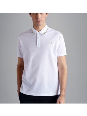 Erkek Pamuklu Polo Yakalı Düğme Kapamalı Kısa Kollu Beyaz Polo Yaka T-Shirt 24411286-010