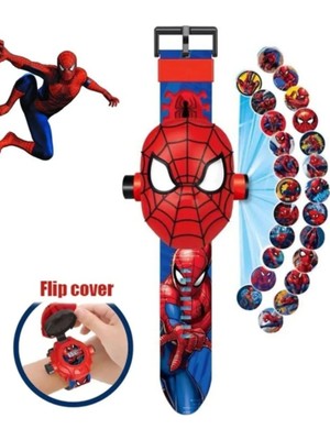 Spiderman Figürlü Projeksiyonlu Dijital Kol Saati Çocuk Kol Saati Örümcek Adam Figürlü Saat