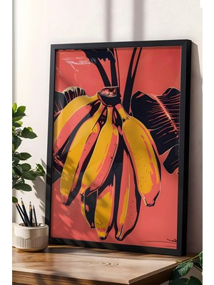 Muz Salkımı Çerçeveli Tablo - Pop Art Poster Tablo
