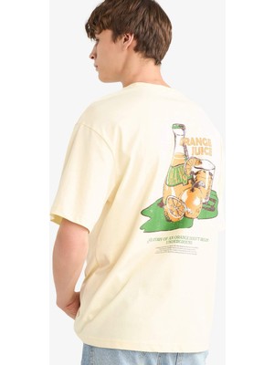 DeFacto Boxy Fit Bisiklet Yaka Sırt Baskılı Kısa Kollu Tişört G0013AX25HS