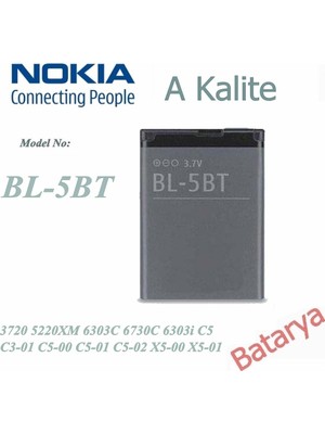 Nokia Bl-5bt Batarya 3720 5220XM 6303C 6730C 6303I C3-01 Senalstore