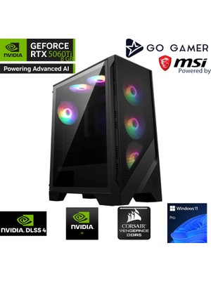 Go Gamer S533 Intel Core I5 14600KF / 32GB Ddr5 5200MHZ / 2tb Nvme SSD 6000-5000MB-SN Gen4 / RTX5060TI 8gb / 240MM Sıvı Soğutma / Windows 11 Pro Masaüstü Bilgisayar