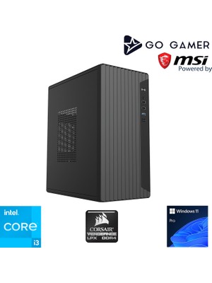 Go Gamer S51 Intel Core I3 12100F 16GB 256GB SSD GT730 4gb Windows 11 Pro Masaüstü Bilgisayar