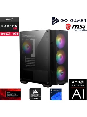 Go Gamer S358 Intel Core I5 12400F / 16GB Ddr5 5200MHZ / 1tb Nvme SSD 5000-3600MB-SN Gen4 / RX9060 Xt 16GB / Windows 11 Pro Masaüstü Bilgisayar