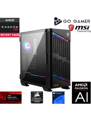 Go Gamer U167 Intel Core Ultra 9 285K / 128GB Ddr5 6000MHZ / 2tb Nvme SSD 7300-7000MB-SN Gen4 / Rx 9070 Xt 16GB / 360MM Sıvı Soğutma / Windows 11 Pro Masaüstü Bilgisayar