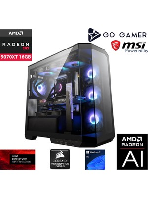 Go Gamer S997P Intel Core i7 14700F / 64GB 5600Mhz DDR5 / 2TB NVMe SSD Gen4 / RX 9070 XT 16GB / 360mm Sıvı Soğutma / Windows 11 Pro Masaüstü Bilgisayar