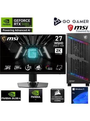 Go Gamer S1111DK Intel Core I9 14900KF / 128GB 6000MHZ Ddr5 Ram / 2tb Nvme SSD 7300-7000MB-SN Gen4 / RTX5080 16GB / 360MM Sıvı Soğutma / Msı 27" 2k 180Hz / Windows 11 Pro Masaüstü Bilgisayar