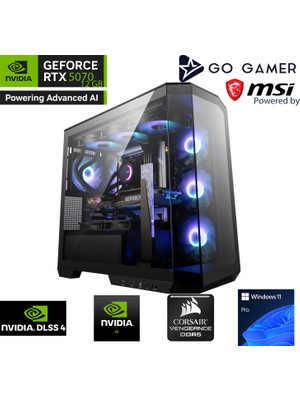 Go Gamer S957P Intel Core I7 14700F / 32GB 6000MHZ Ddr5 / 1tb Nvme SSD 6000-4000MB-SN Gen4 / RTX5070 12GB / 240MM Sıvı Soğutma / Windows 11 Pro Masaüstü Bilgisayar