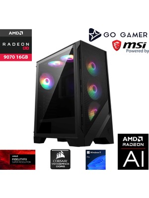 Go Gamer S1089 Intel Core I9 14900KF / 128GB 5200MHZ Ddr5 Ram / 1tb Nvme SSD 5000-3600MB-SN Gen4 / Rx 9070 16GB / 240MM Sıvı Soğutma / Windows 11 Pro Masaüstü Bilgisayar