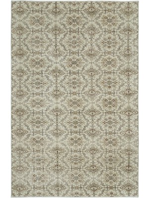 Bespoky 186x281 cm Gri Klasik Yün Halı | Salon Yatak Odası Halısı | %100 Doğal Yün El Yapımı El Dokuma | UNİQUE-18351