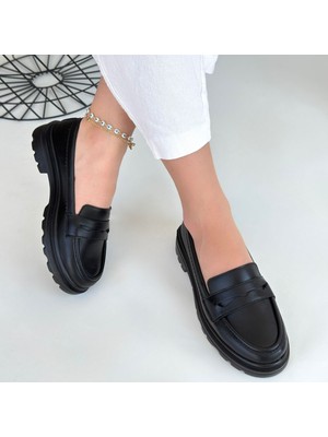 Narli Siyah Cilt Oxford Ayakkabı