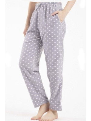 Lüx Polar Cepli Kışlık Kadın Pijama Altı Tek Alt Ra1