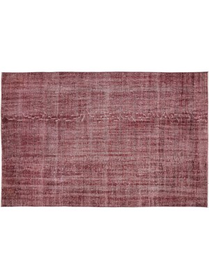 Kırmızı Eskitme Yün Modern Desenli Yün Hav Toz Vermez Leke Tutmayan Salon Yolluk Mutfak El Dokuma Halı