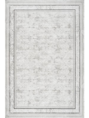 Hali.Net 140x200 cm Gri Roma Etnik Lüks Çerçeveli Mikrofiber Halı | Yatak Odası Çocuk Odası Salon Halısı | Hav Vermez Leke Tutmaz Çabuk Kuru | LXS_ROMA-1103G