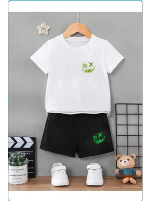 Erkek/kız Çocuk  ''silüet'' Baskılı Tişört-Şort Takımı