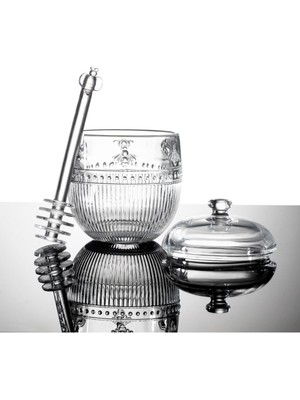 Madame Coco Abeille Kaşıklı Cam Bal Kavanozu - Şeffaf - 240 ml