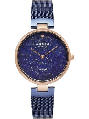 Obaku Denmark V256LHVLML-DLPD Quartz Hasır Lacivert Safir Cam 32 mm Kadın Kol Saati