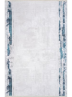 Hali.Net 120x200 cm Mavi Amazon İskandinav Modern Nordik Halı | Yatak Odası Çocuk Odası Salon Halısı | Hav Vermez Leke Tutmaz | AMAZON-12059K