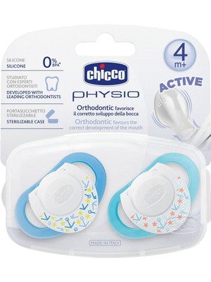 Chicco Physio Silikon Emzik 4m+ 2'li - Mavi