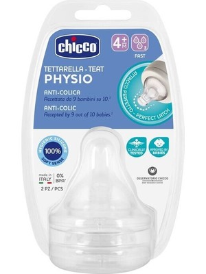 Chicco Wellbeing Silikon 2'li Biberon Emziği 4 ay+ Fizyolojik Tasarım ile Gaz Önleyici