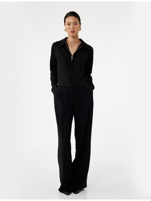 Regular Fit Uzun Kollu Fermuarlı Hırka