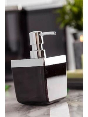 Primanova Toskana Sıvı Sabunluk-Şeffaf Siyah