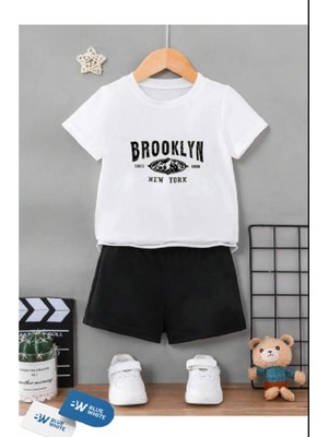 Erkek/kız Çocuk  ''brooklyn'' Baskılı Tişört-Şort Takımı