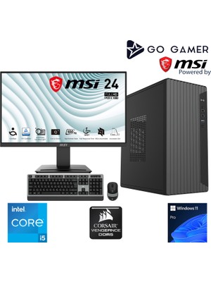 Go Gamer S287D Intel Core I5 14400 / 16GB Ddr5 5200MHZ / 256GB Nvme SSD / Msı 24" 100Hz. / Windows 11 Pro Masaüstü Bilgisayar