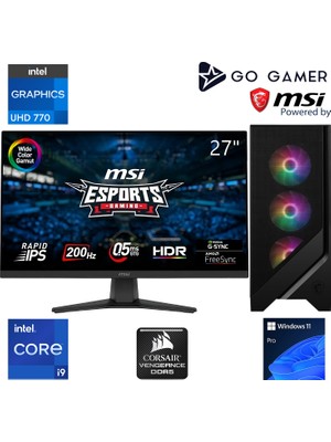 Go Gamer S1019D Intel Core i9 14900K / 32GB 5600Mhz DDR5 Ram / 2TB NVMe SSD Gen4 / 240mm Sıvı Soğutma / Windows 11 Pro Masaüstü İş Bilgisayarı