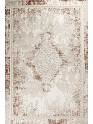 Bespoky 80x150 cm Bej Krm Modern Lüks Yıkanabilir Halı | Mutfak Balkon Yatak Odası Halısı | Leke Tutmayan Kaymaz | KRM_DARK-DK013K