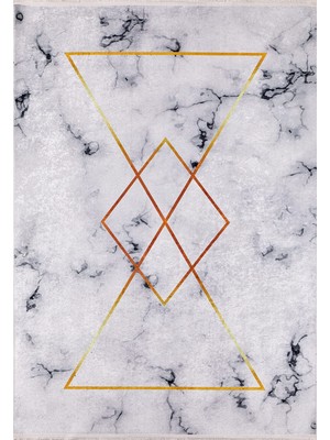 Hali.Net 80x250 cm Gold Dijital Baskı Etnik Patchwork Halı | Yolluk Koridor Mutfak Halısı | Hav Vermez Hipoalerjenik | HALN-HLN1467